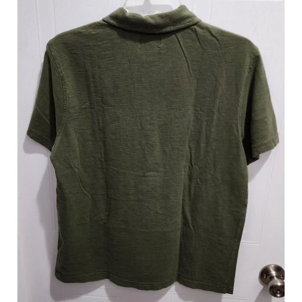 Banana Republic Olive Green‎ Double Pocket Short Sleeve Polo Mens Size M Cotton